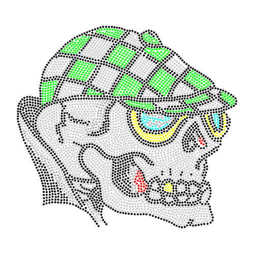 Skull 8 Hotfix Motif Design